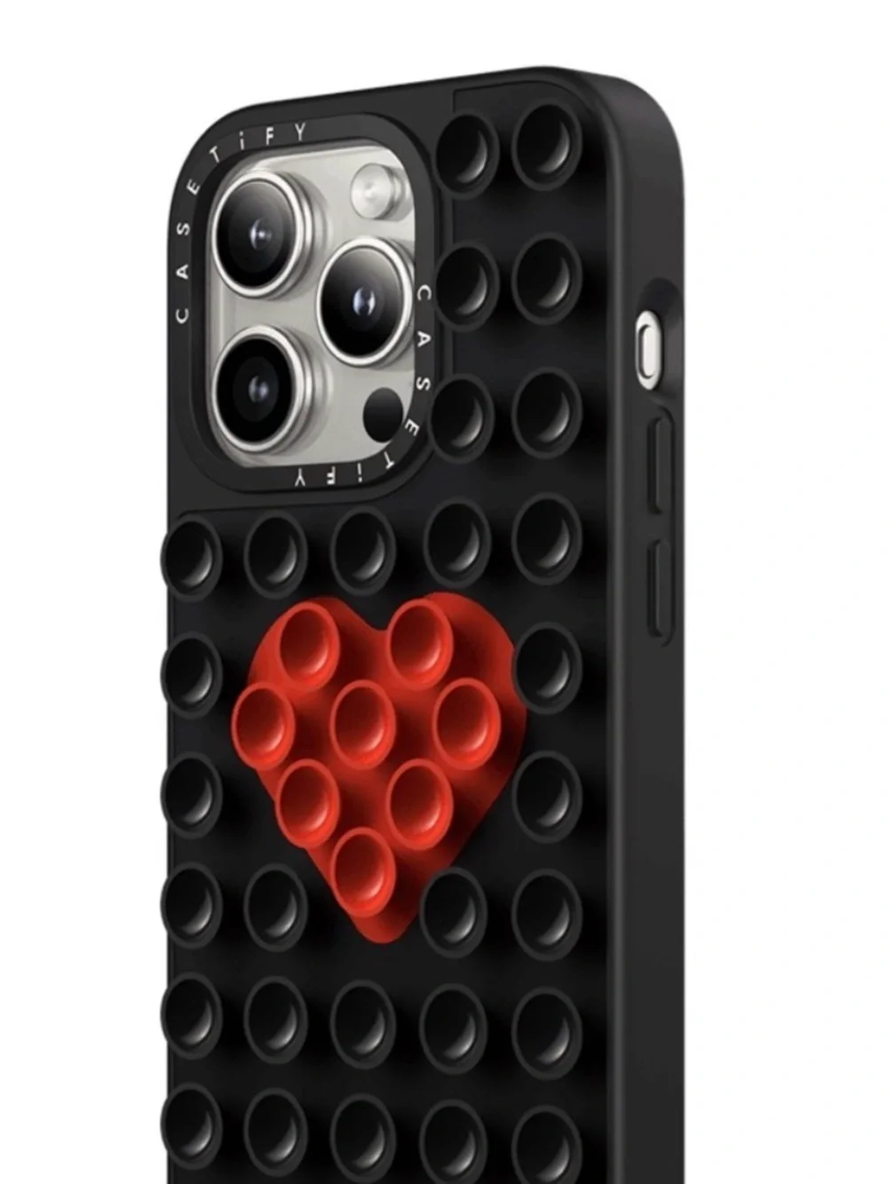 Casetify Black Phone Case with Red Heart Pop-It Design NOT OPENED NEW!